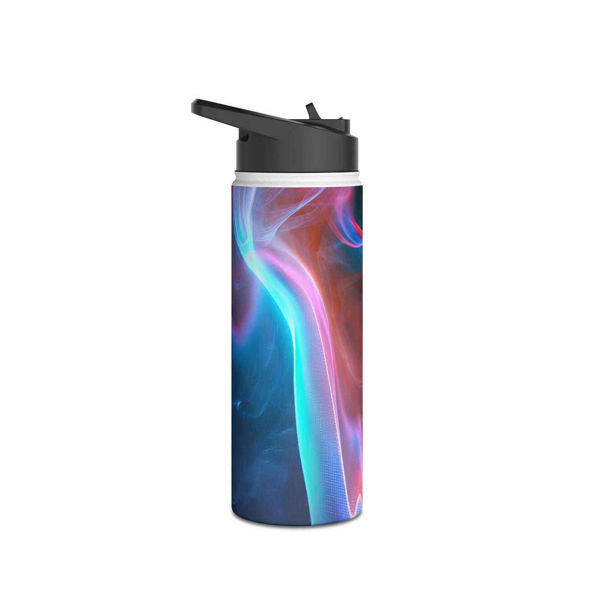 Neon Waveform · Insulated Water Bottle · Black