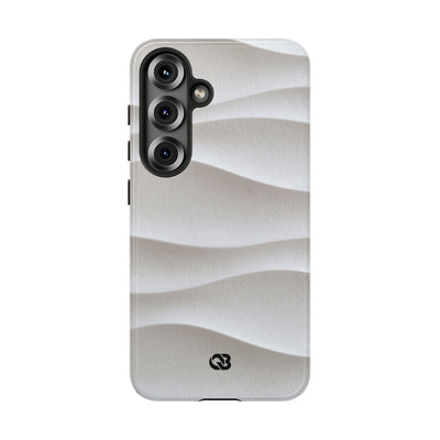 White Tough Phone Case for Samsung - Arctic Flow Ridges