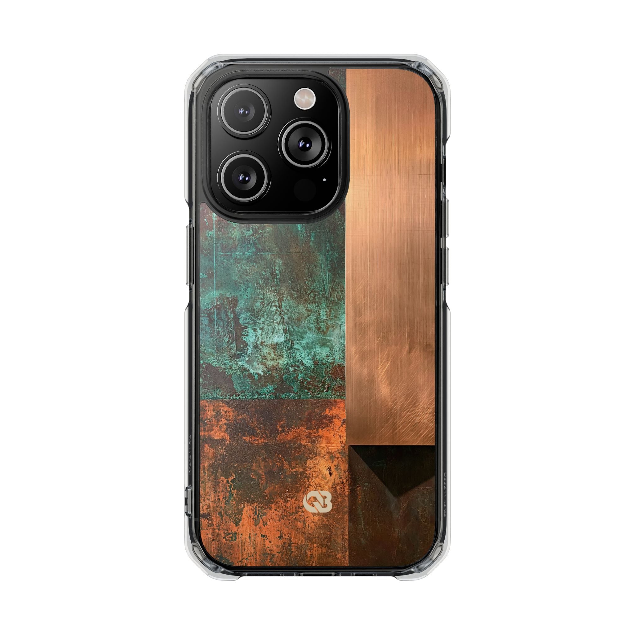 Teal Impact MagSafe Phone Case for iPhone - Verdigris Copper Slab