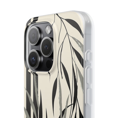 Beige Lite Phone Case for iPhone - Soot Leaf Sketch