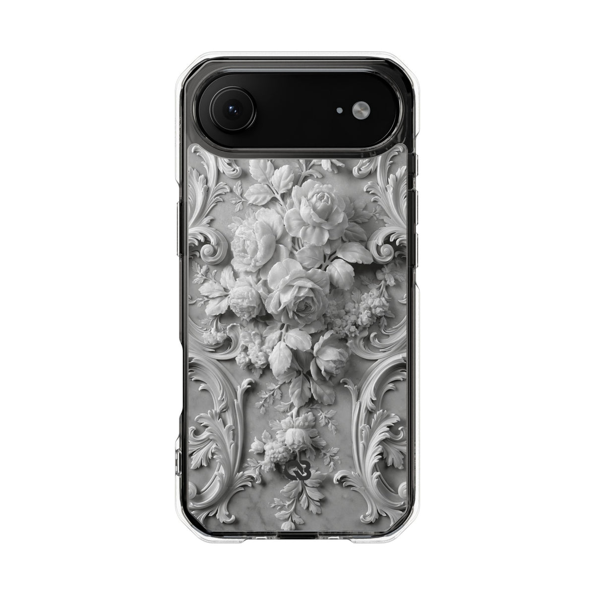Rococo Marble Rose · Clear Impact Magnetic Phone Case for iPhone · White
