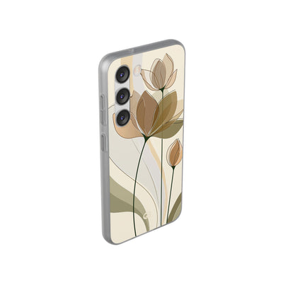 Beige Lite Phone Case for Samsung - Muted Ochre Petals