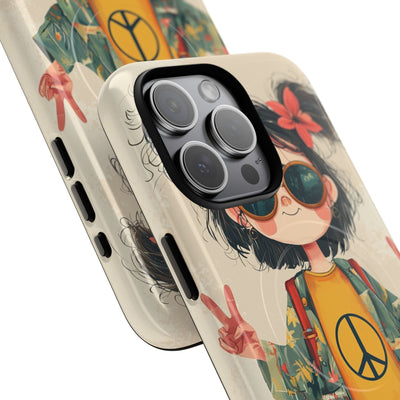 Retro Peace Girl · Tough+ Phone Case for iPhone · Magsafe