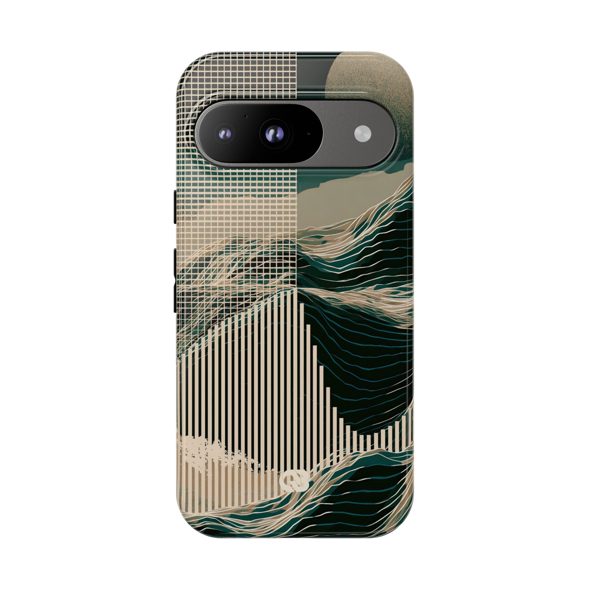 Green Tough Phone Case for Google Pixel - Lunar Moss Topography