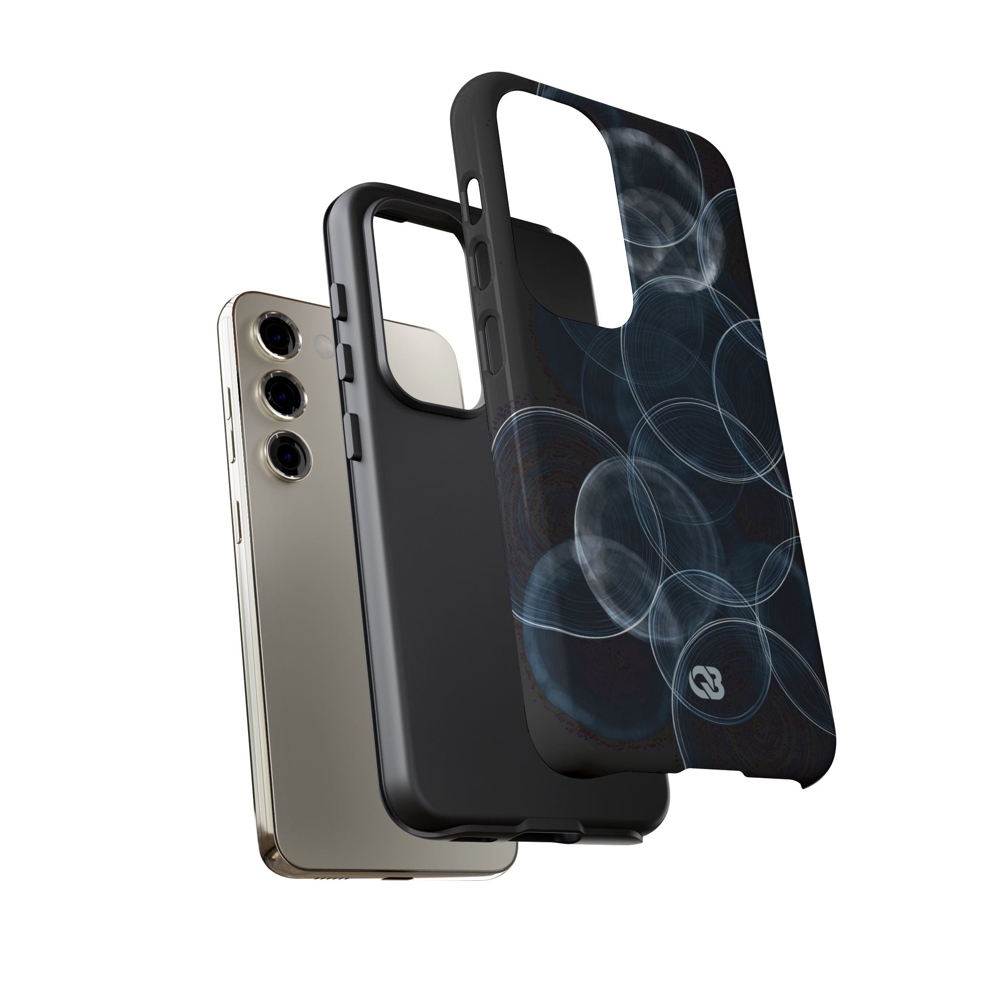 Blue Tough Phone Case for Samsung - Cyan Pulse Ripple