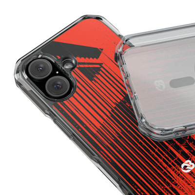 Red Impact MagSafe Phone Case for iPhone - Crimson Brutalist Distortion