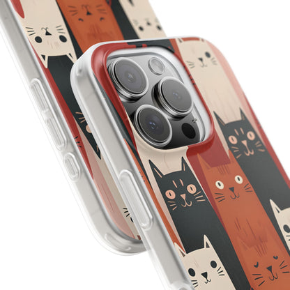 Elongated Cats Black iPhone 16 Pro Case - Soft