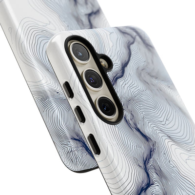 White Tough Phone Case for Samsung - Nordic Ridge Topo