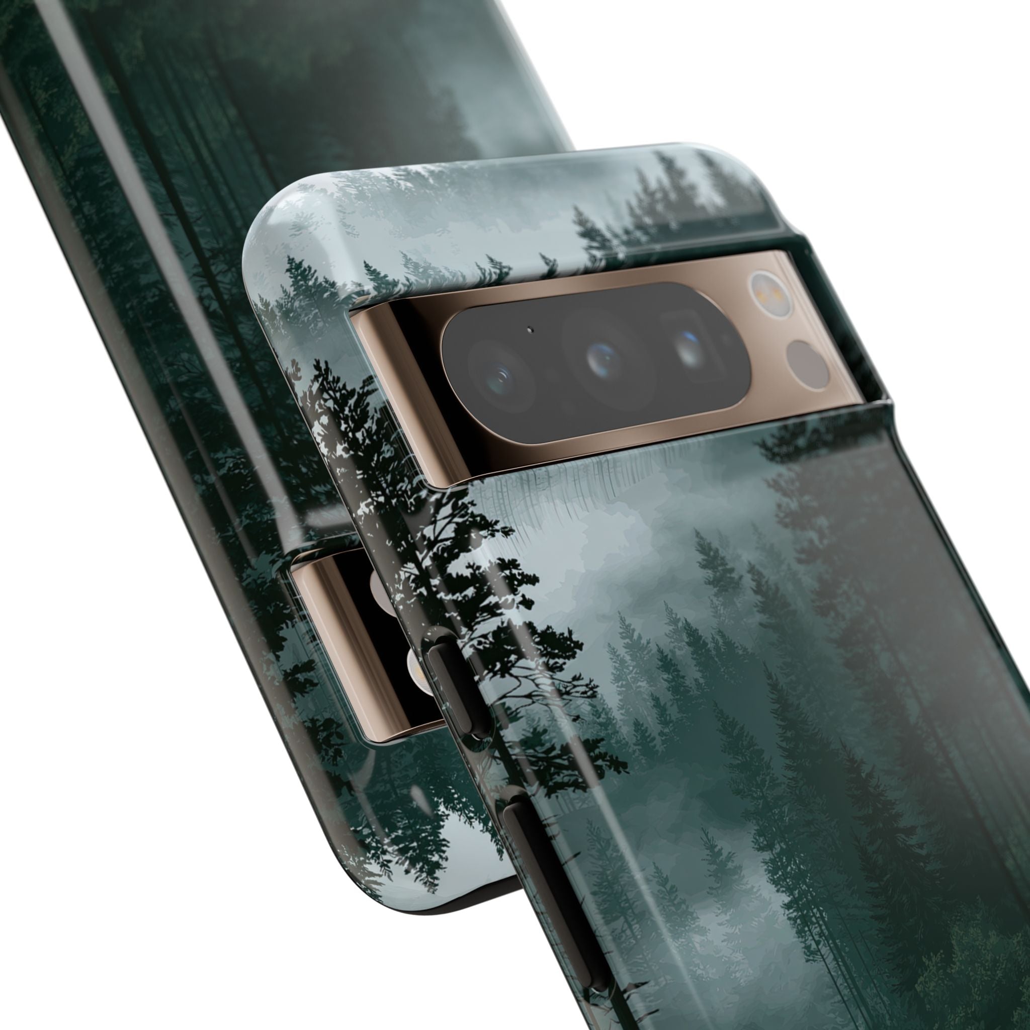 Green Tough Phone Case for Google Pixel - Misty Evergreen Mirror