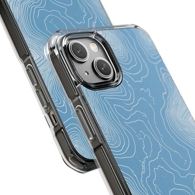 Blue Impact MagSafe Phone Case for iPhone - Glacial Ridge Topo