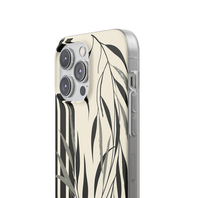 Beige Lite Phone Case for iPhone - Soot Leaf Sketch
