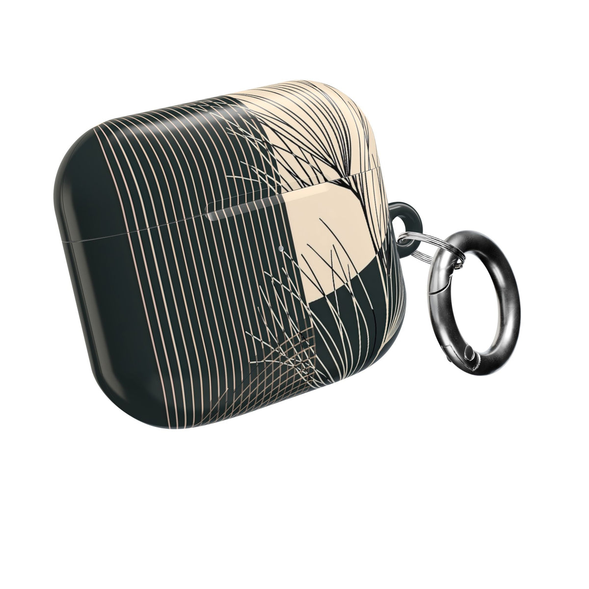 Botanical Crescent Linework · Hard Case for AirPods & AirPods Pro · Green