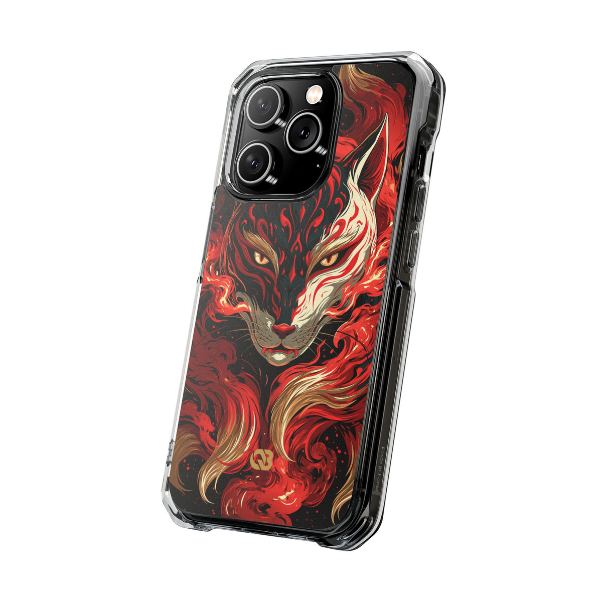 Crimson Kitsune Spirit · Clear Impact Magnetic Phone Case for iPhone · Red