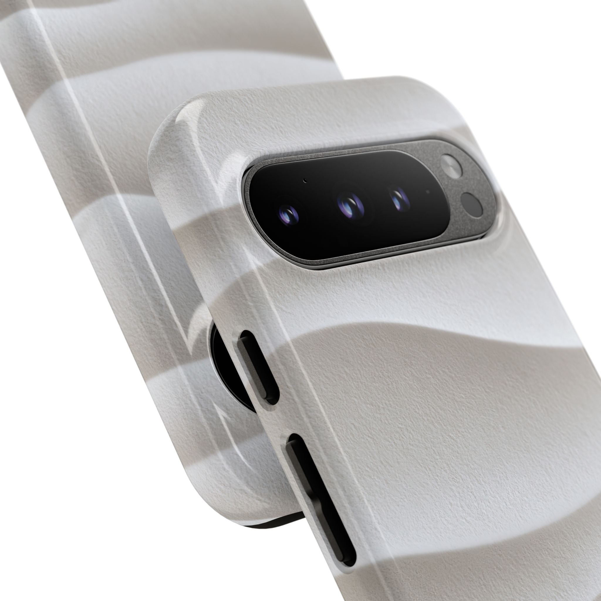 White Tough Phone Case for Google Pixel - Arctic Flow Ridges