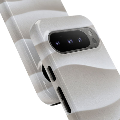 White Tough Phone Case for Google Pixel - Arctic Flow Ridges