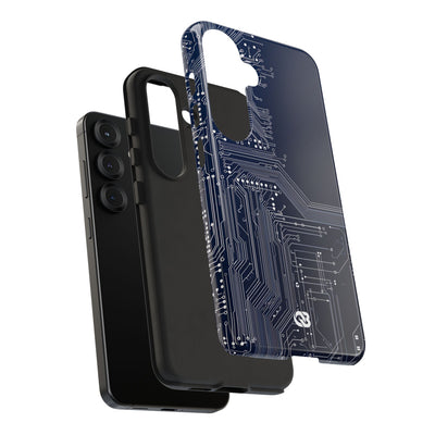 Blue Tough Phone Case for Samsung - Cobalt Data Stream