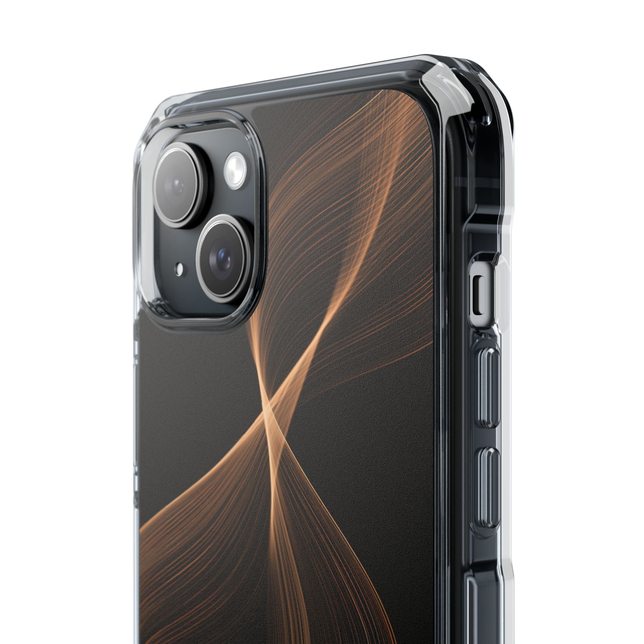 Brown Impact MagSafe Phone Case for iPhone - Copper Silk Wave