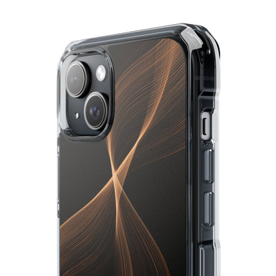 Brown Impact MagSafe Phone Case for iPhone - Copper Silk Wave
