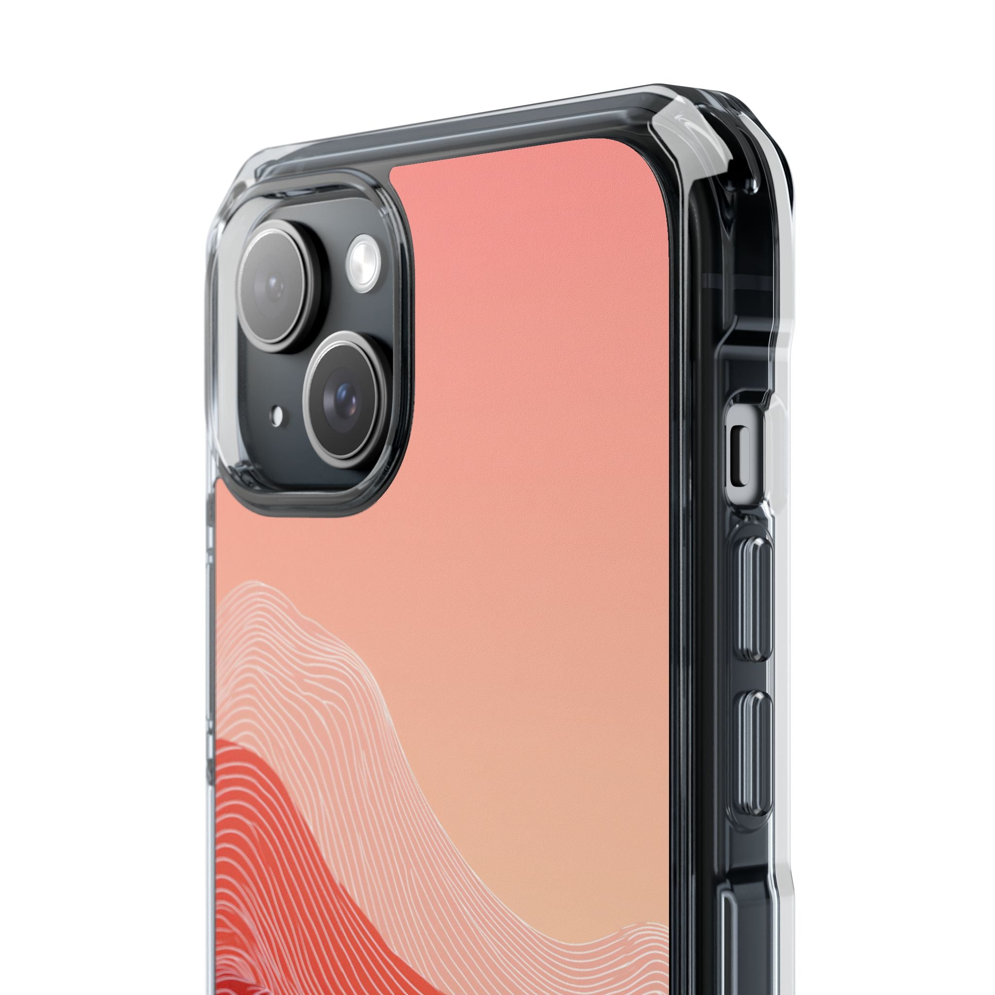 Red Impact MagSafe Phone Case for iPhone - Crimson Ridge Contour