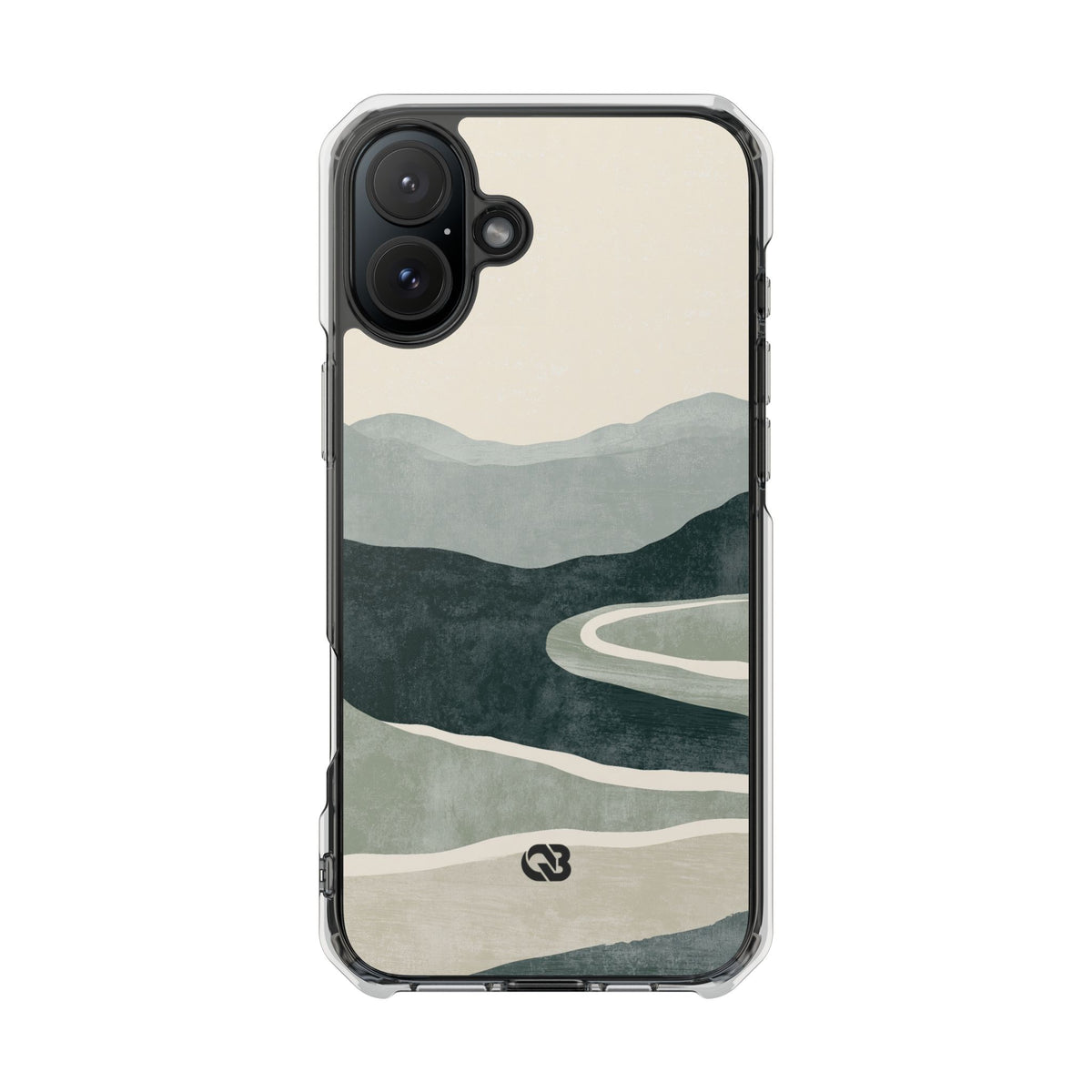 Muted Valley Vista · Clear Impact Magnetic Phone Case for iPhone ·  Green