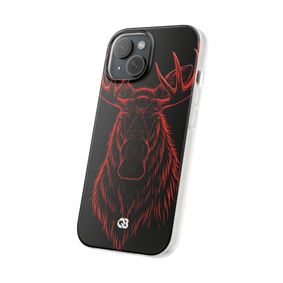 Crimson Horizon Moose · Lite Phone Case for iPhone ·  Black