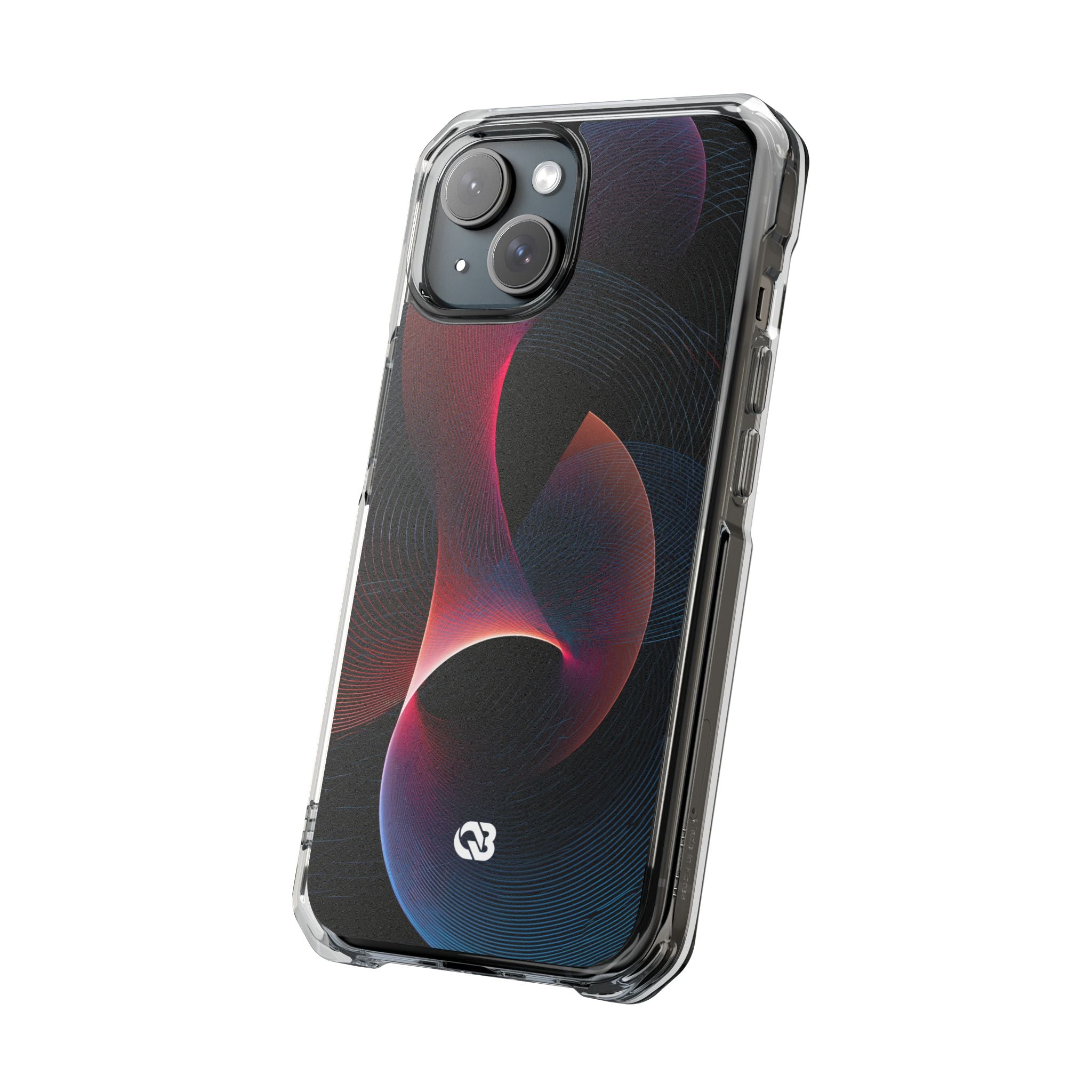 Black Impact MagSafe Phone Case for iPhone - Cobalt Crimson Flux