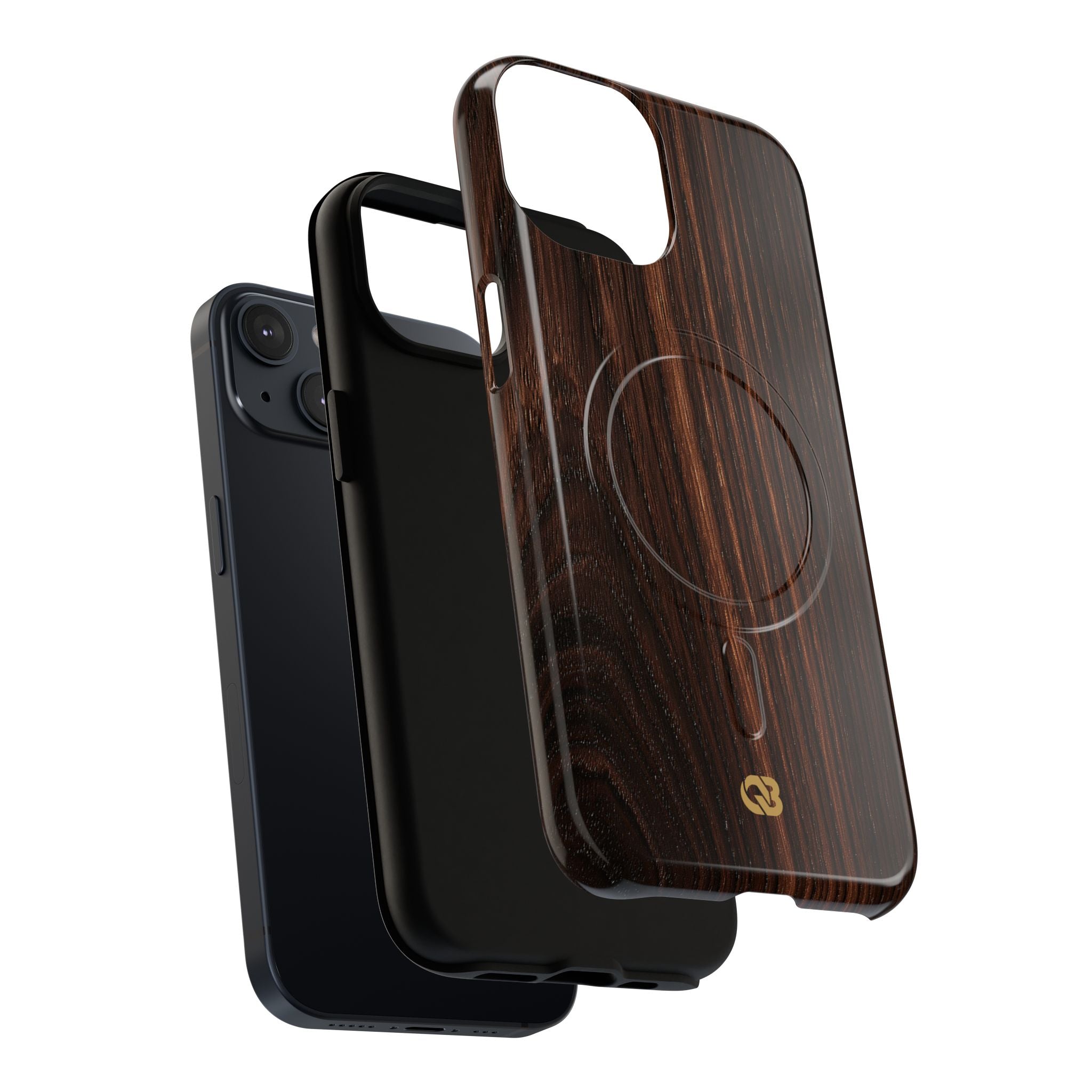 Brown Tough 2.0 Magsafe Phone Case for iPhone - Burnished Mahogany Grain