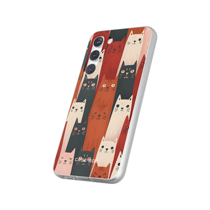 Elongated Cats Zwart Samsung S23 Plus Case - Soft