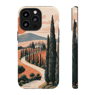 Tuscan Cypress Horizon · Tough Phone Case for iPhone · Orange
