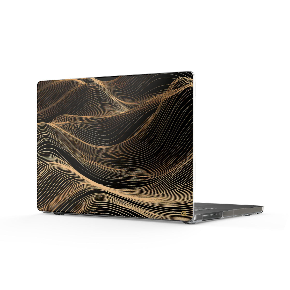 Gilded Ridge Lines · Clear Hard Case for MacBook · Black