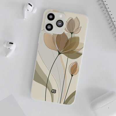 Translucent Petal Contour · Lite Phone Case for iPhone ·  Beige