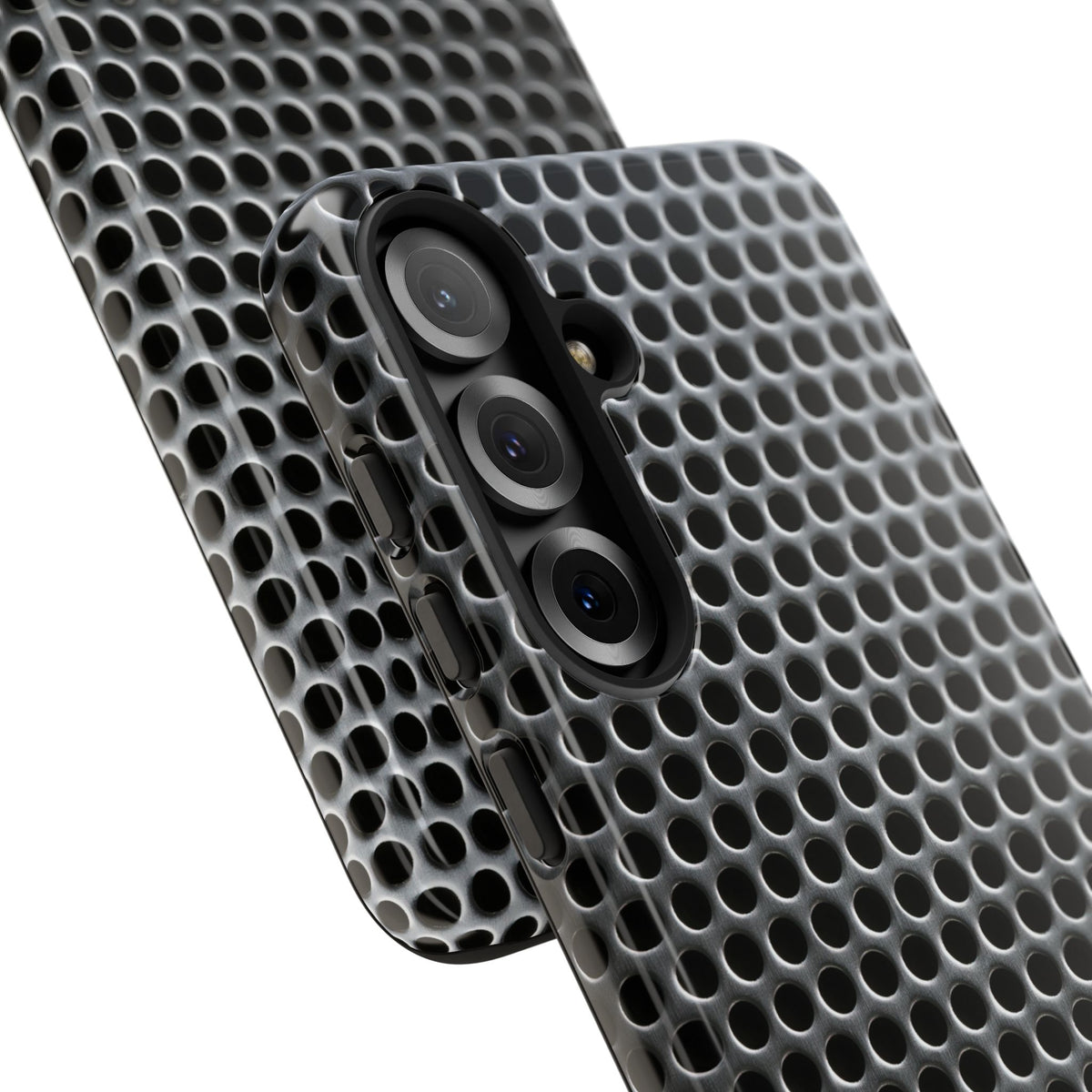 Brushed Perforated Steel · Tough Phone Case for Samsung · Silver