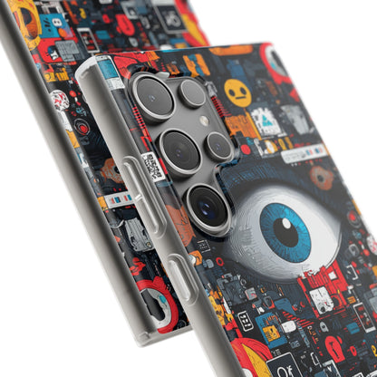 Digitaalinen silmäsininen Samsung S24 Ultra -pehmeä suojakotelo