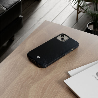 Black Tough Phone Case for iPhone - Midnight Brushed Grain