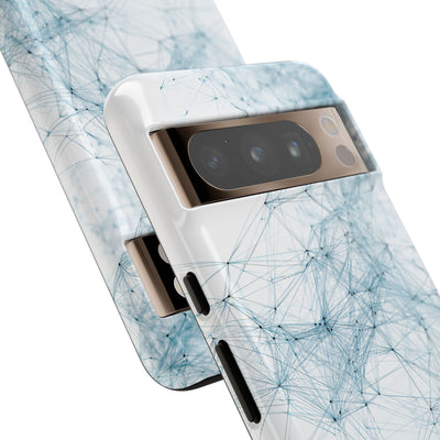 Blue Tough Phone Case for Google Pixel - Glacial Neural Web