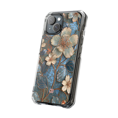 Gilded Blossom Reverie · Clear Impact Magnetic Phone Case for iPhone · Teal