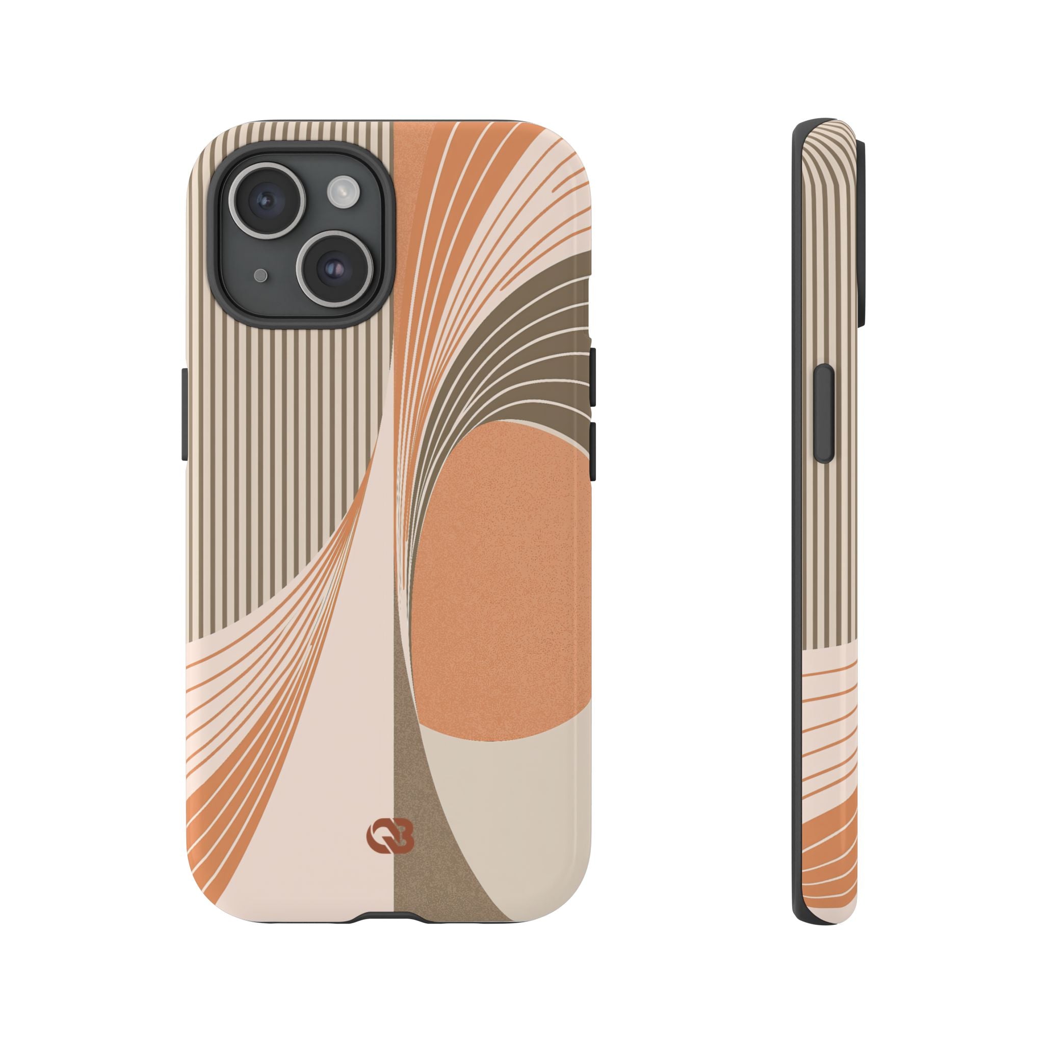 Orange Tough Phone Case for iPhone - Desert Arc Horizon