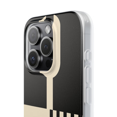 Black Lite Phone Case for iPhone - Ivory Signal Grid