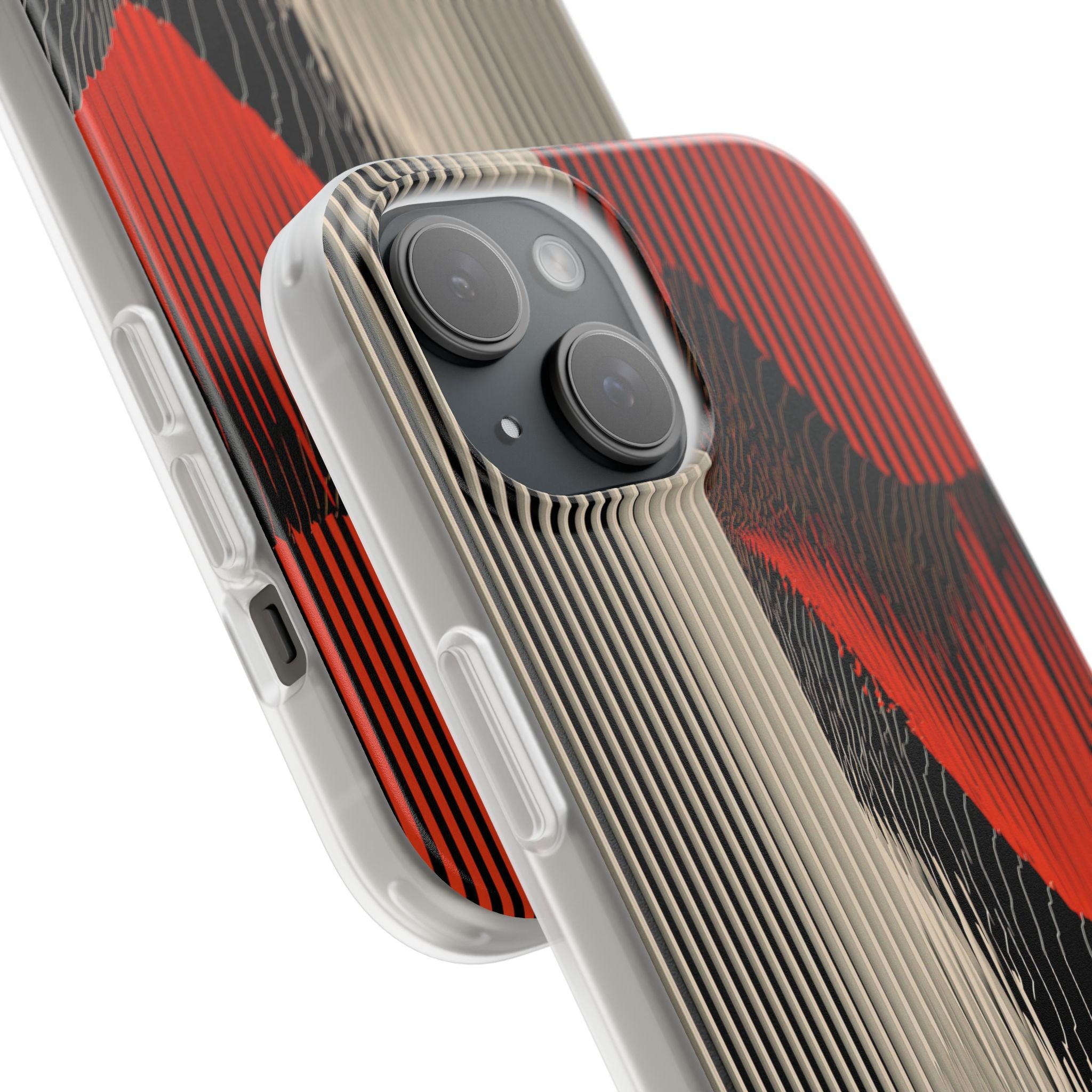 Red Lite Phone Case for iPhone - Crimson Pulse Topo