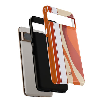 Orange Tough Phone Case for Google Pixel - Terracotta Metro Line