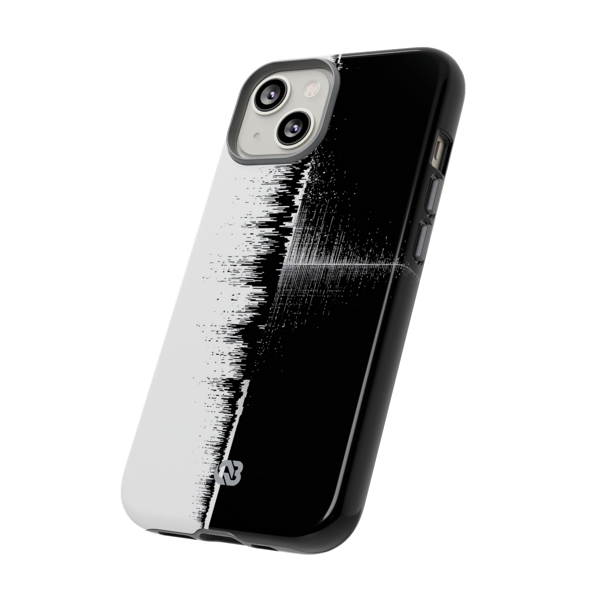 Black Tough Phone Case for iPhone - Static Signal Split