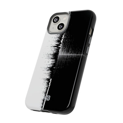 Black Tough Phone Case for iPhone - Static Signal Split