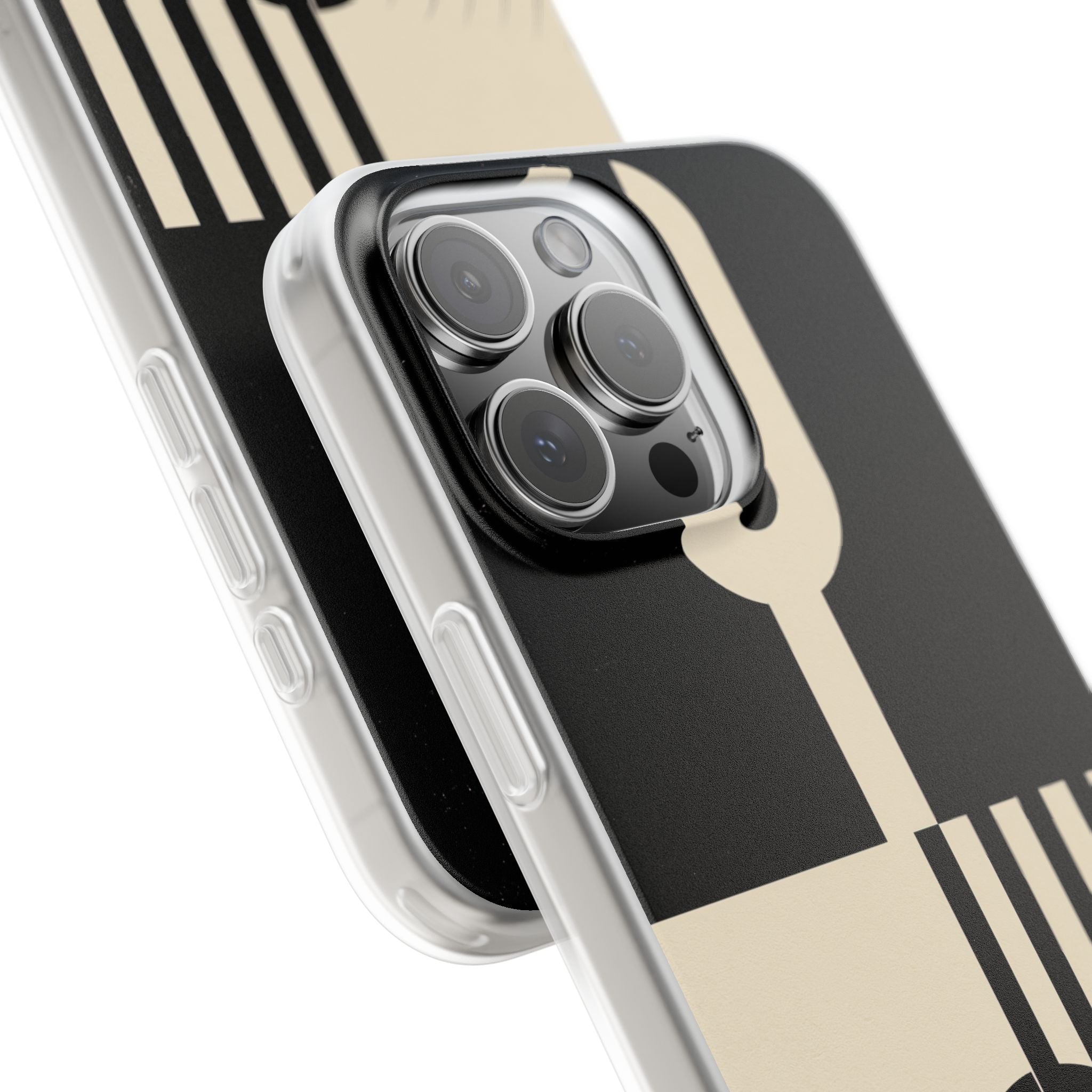 Black Lite Phone Case for iPhone - Ivory Signal Grid