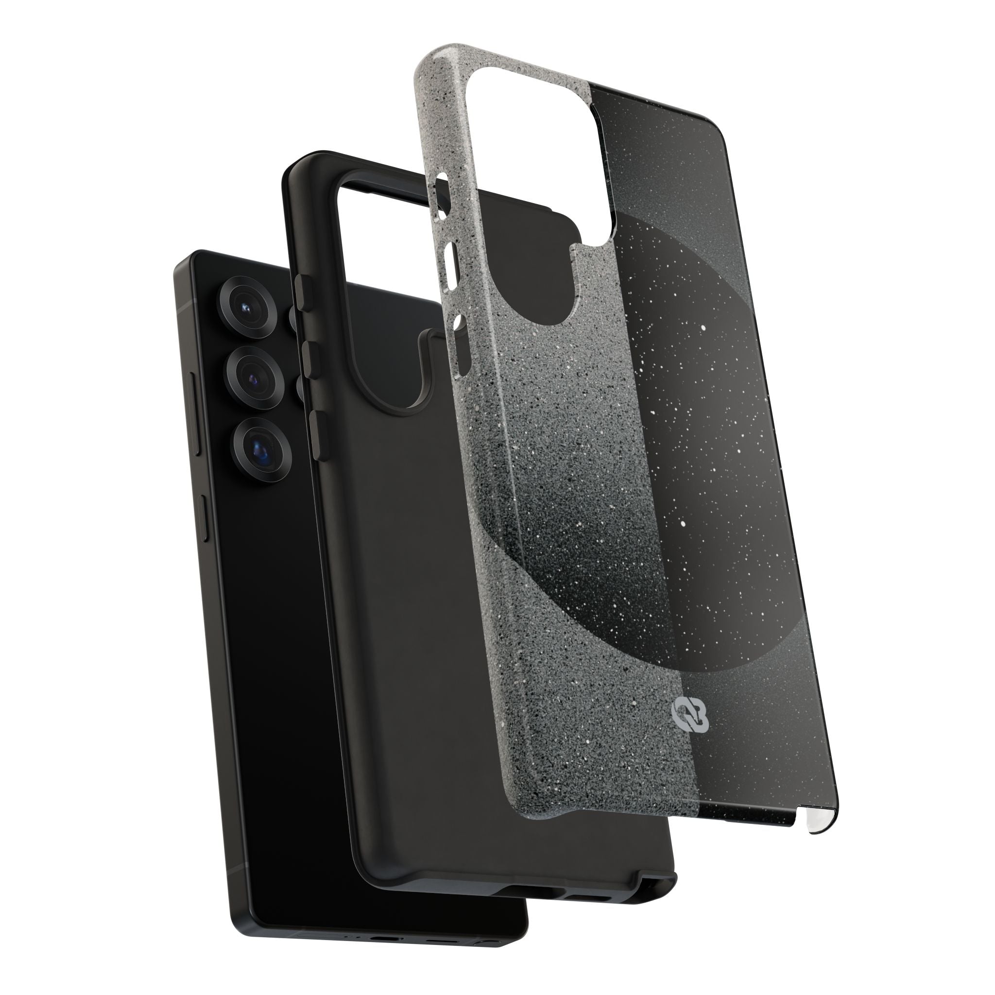 Black Tough Phone Case for Samsung - Lunar Static Orbit