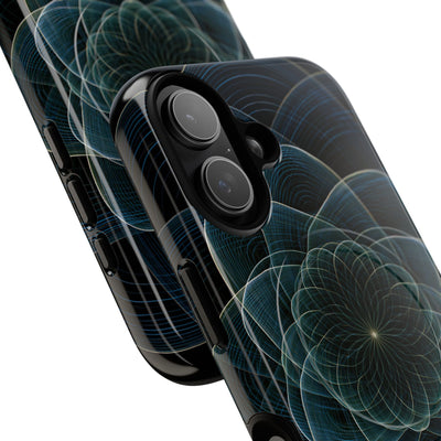 Blue Tough 2.0 Magsafe Phone Case for iPhone - Celestial Wireframe Bloom