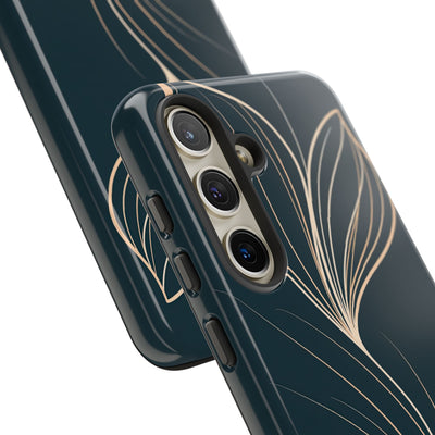 Teal Tough Phone Case for Samsung - Sandstone Silk Flora