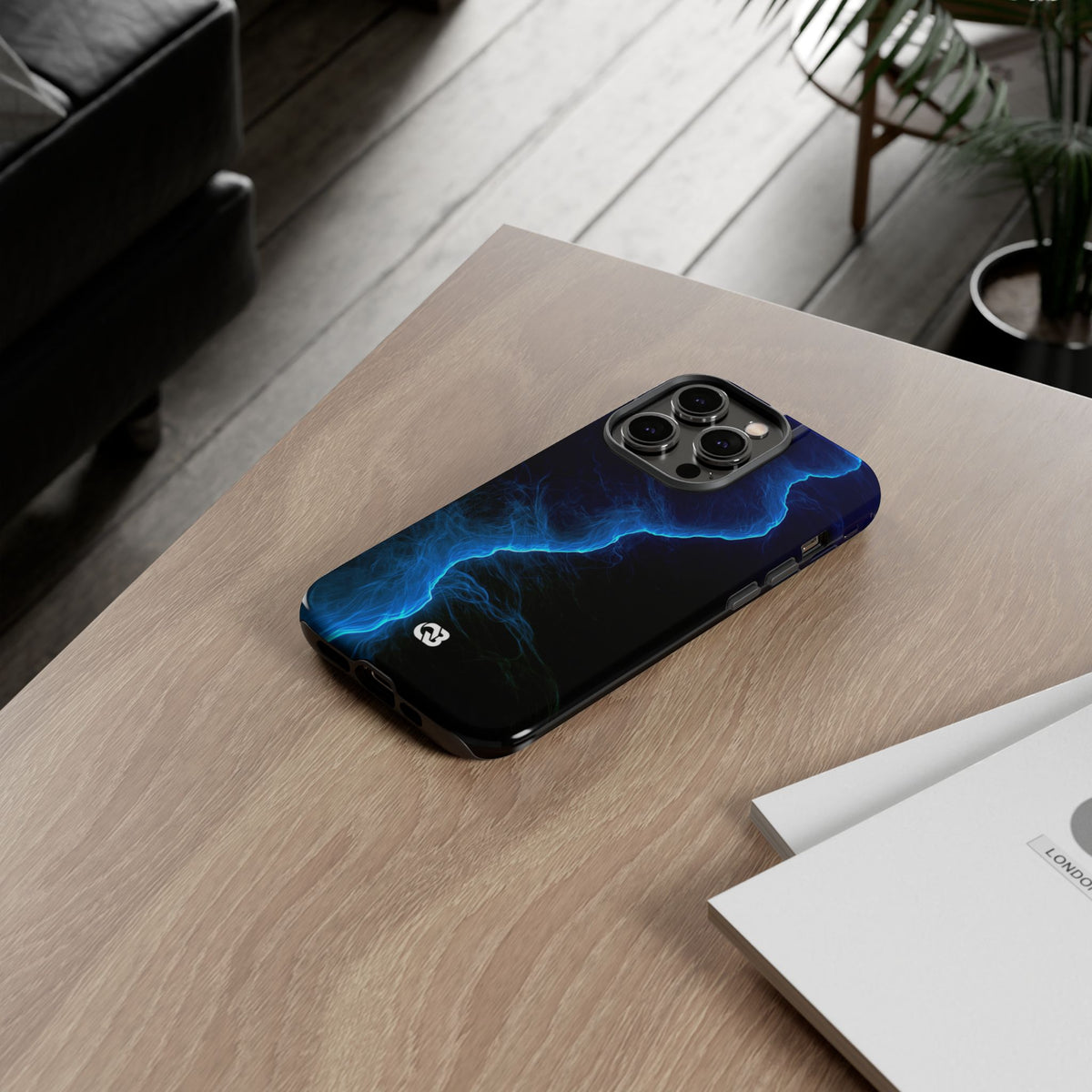 Electric Azure Drift · Tough Phone Case for iPhone · Blue