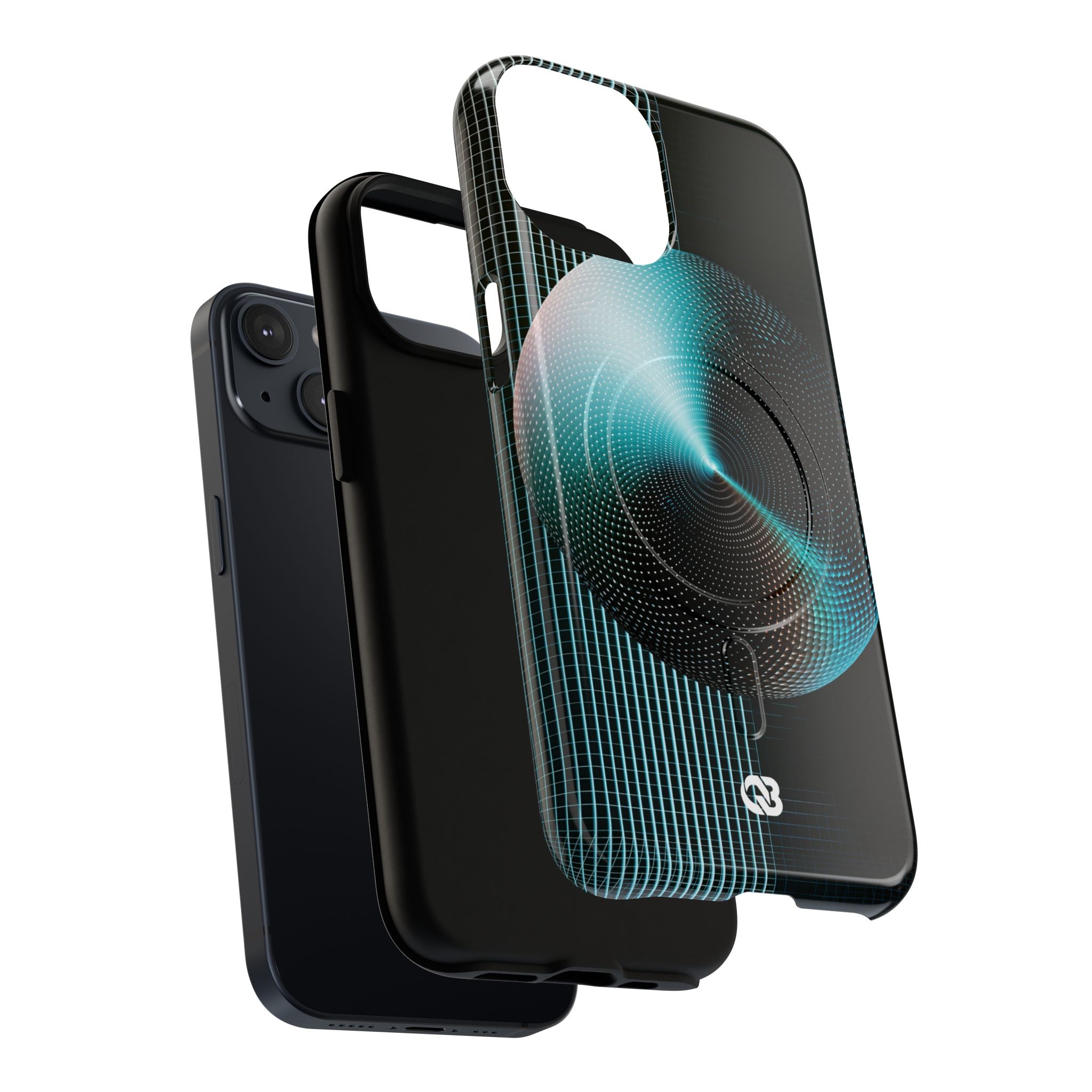 Blue Tough 2.0 Magsafe Phone Case for iPhone - Cyan Vector Sphere