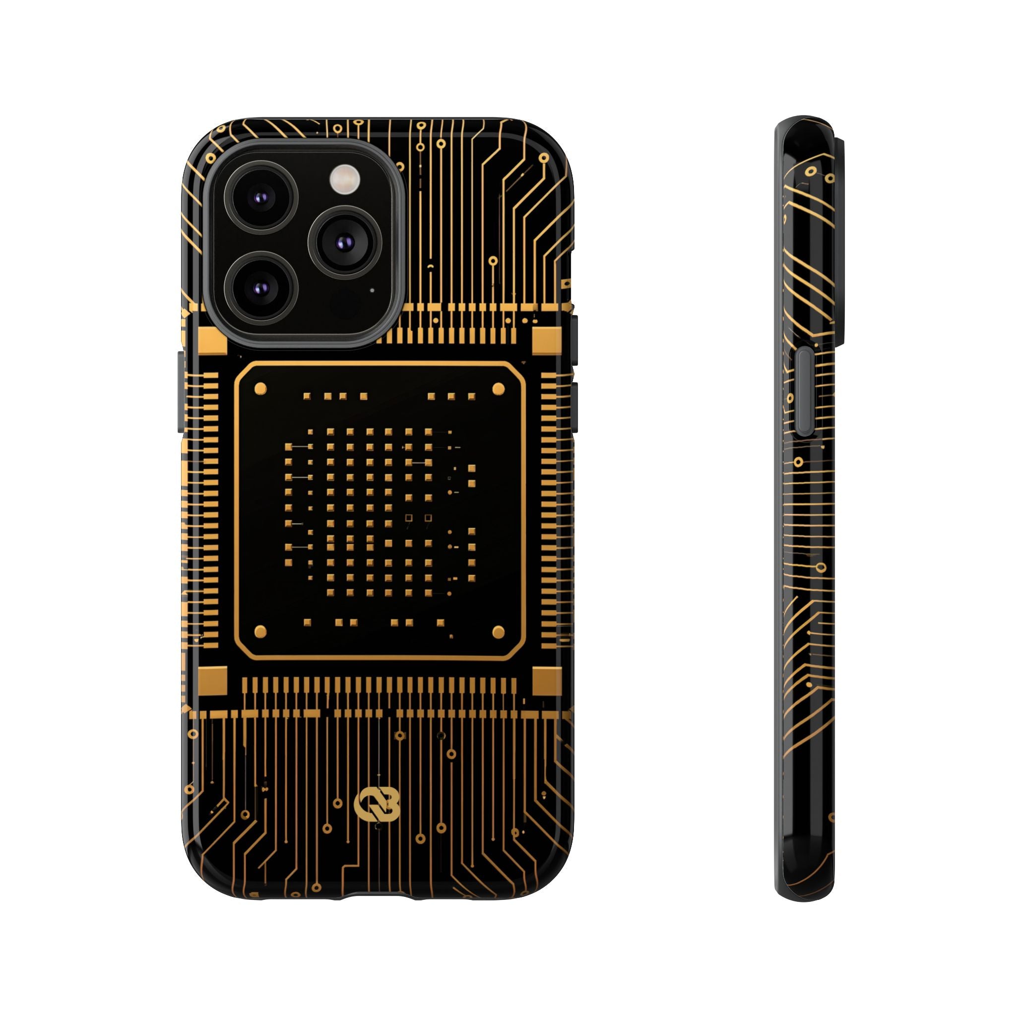Gold Tough Phone Case for iPhone - Cyber Gold Processor