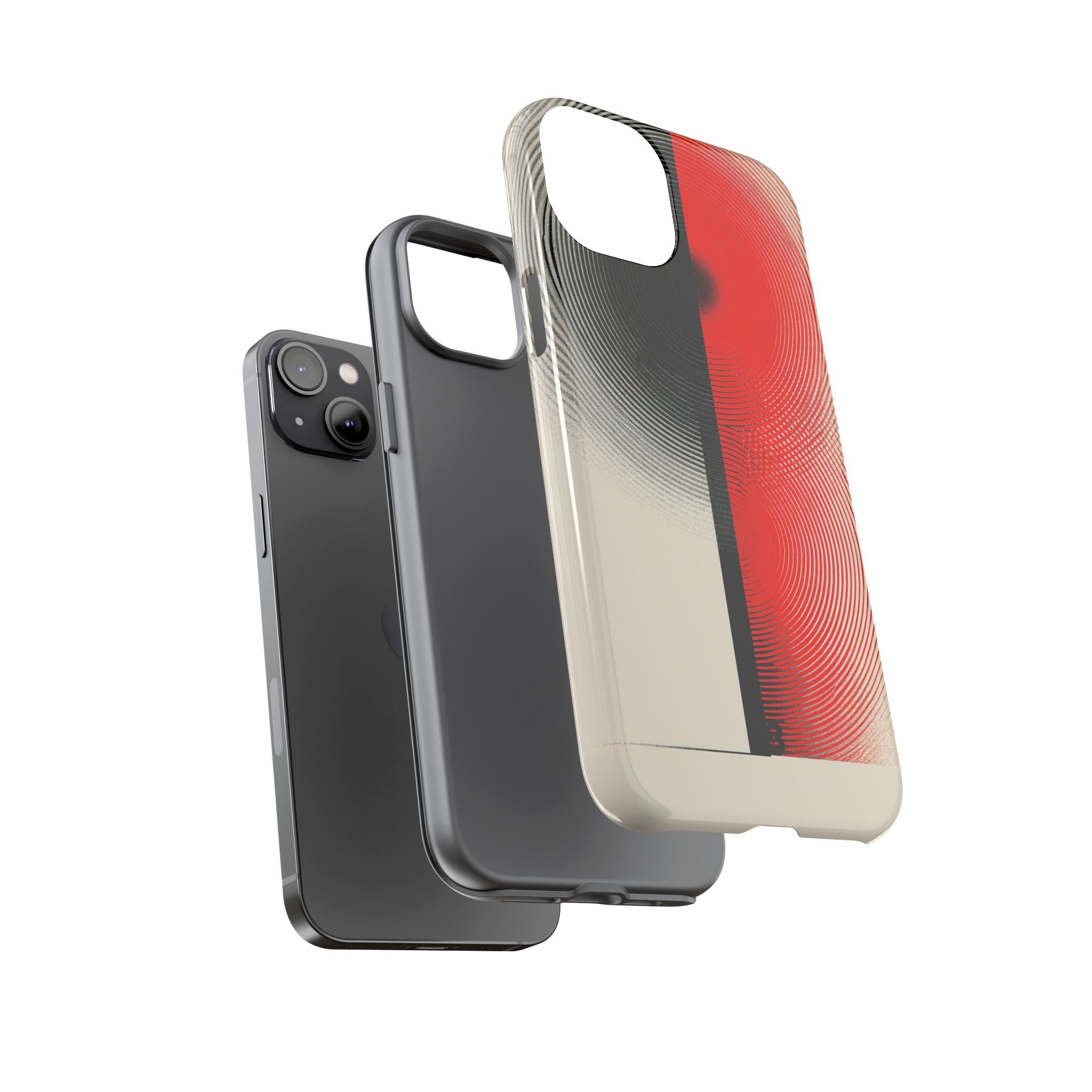 Red Tough Phone Case for iPhone - Split Signal Red
